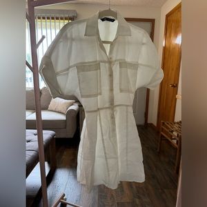 Zara shirt dress white